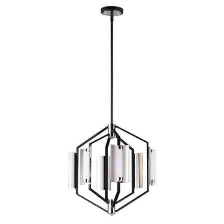 Et2 Reflect 6-Light 18" Wide Black / Polished Nickel Pendant Light E25126-01BKPN